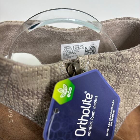 Toms Majorca Cutout Cobblestone Snake Print Canvas Heeled Sandal 9.5 - Picture 9 of 10